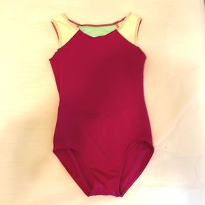 Dance Convention/photo shoot Tiger Friday cranberrymint color block leo adult XS